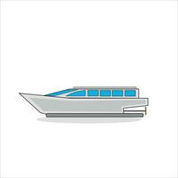 passenger boat on the background vector