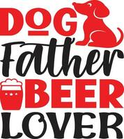 dog father beer lover vector