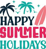 happy summer holidays vector