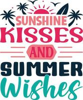 sunshine kisses and summer wishes vector