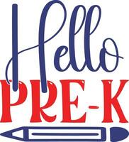 hello pre-k design vector