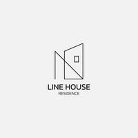 House minimalist logo of lines. vector