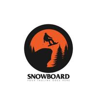 tabla de snowboard logo vector