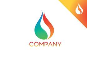 Simple Logo with beautifully Design of water drop or fire flame and hidden letter S vector