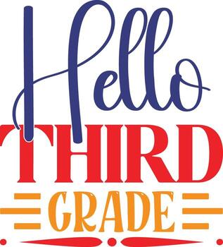 hello third grade vector