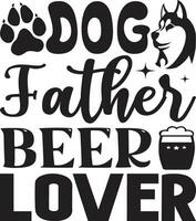 dog father beer lover vector