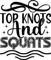 top knots and squats vector