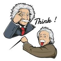 Portrait of Albert Einstein made in cartoon style vector