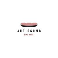 Audio Comb Logo Icon, Comb Combine With Sound Wave Logo Concept vector