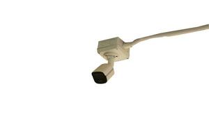 CCTV camera with die-cut or on white background for visual detection of every moment of passing, recording for inspection in case of emergency and theft. photo