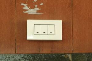 Electrical on and off switches are essential equipment in homes and various industrial buildings that use electricity. It is an important device for controlling electrical systems. photo