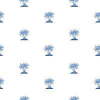Palm tree pattern in blue tone seamless vector repeats geometric for any web design.