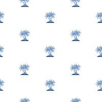 Palm tree pattern in blue tone seamless vector repeats geometric for any web design.