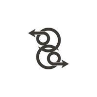 two exchange arrows simple geometric motion design vector