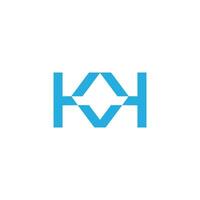 letra kk diamante geométrico sencillo logo vector