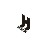 letter h home text shadow simple geometric logo vector