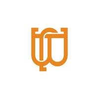 letter rw linked abstract geometric logo vector