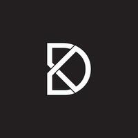 letter dk simple linked line logo vector