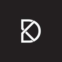 letter dk simple linked line logo vector