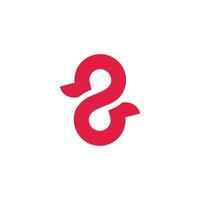 abstract number 8 2 simple curves overlapping line logo vector