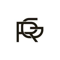 letter rg simple geometric overlap design symbol logo vector