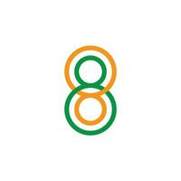 linked number 8 circle overlap colorful logo vector