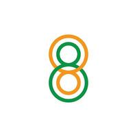 linked number 8 circle overlap colorful logo vector