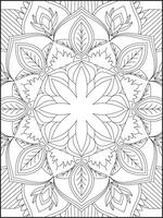 Mandala Coloring Book For Adult. Mandala Coloring Pages. Mandala Coloring Book. Seamless vector pattern. Black and white linear drawing. coloring page for children and adults.