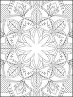 Mandala Coloring Book For Adult. Mandala Coloring Pages. Mandala Coloring Book. Seamless vector pattern. Black and white linear drawing. coloring page for children and adults.