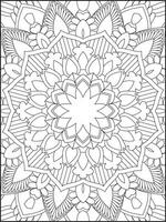 Mandala Coloring Book For Adult. Mandala Coloring Pages. Mandala Coloring Book. Seamless vector pattern. Black and white linear drawing. coloring page for children and adults.