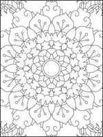 Mandala Coloring Book For Adult. Mandala Coloring Pages. Mandala Coloring Book. Seamless vector pattern. Black and white linear drawing. coloring page for children and adults.