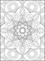 Coloring book pages. Mandala. Abstract Islamic flower. Children's and adult anti-stress coloring book. White background, black outline. Vector stock illustration. Pattern mandala Coloring Pages