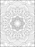 Coloring book pages. Mandala. Abstract Islamic flower. Children's and adult anti-stress coloring book. White background, black outline. Vector stock illustration. Pattern mandala Coloring Pages