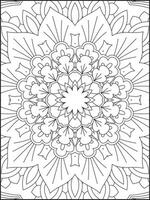 Mandala Coloring Book For Adult. Mandala Coloring Pages. Mandala Coloring Book. Seamless vector pattern. Black and white linear drawing. coloring page for children and adults.