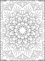 Mandala Coloring Book For Adult. Mandala Coloring Pages. Mandala Coloring Book. Seamless vector pattern. Black and white linear drawing. coloring page for children and adults.