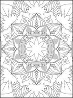 Mandala Coloring Book For Adult. Mandala Coloring Pages. Mandala Coloring Book. Seamless vector pattern. Black and white linear drawing. coloring page for children and adults.