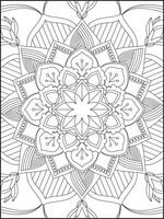 Coloring book pages. Mandala. Abstract Islamic flower. Children's and adult anti-stress coloring book. White background, black outline. Vector stock illustration. Pattern mandala Coloring Pages