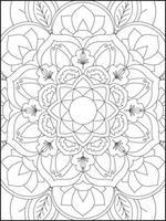 Mandala Coloring Book For Adult. Mandala Coloring Pages. Mandala Coloring Book. Seamless vector pattern. Black and white linear drawing. coloring page for children and adults.