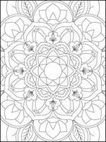 Mandala Coloring Book For Adult. Mandala Coloring Pages. Mandala Coloring Book. Seamless vector pattern. Black and white linear drawing. coloring page for children and adults.