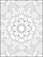 Mandala Coloring Book For Adult. Mandala Coloring Pages. Mandala Coloring Book. Seamless vector pattern. Black and white linear drawing. coloring page for children and adults.