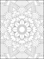 Mandala Coloring Book For Adult. Mandala Coloring Pages. Mandala Coloring Book. Seamless vector pattern. Black and white linear drawing. coloring page for children and adults.