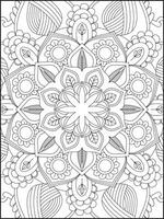 Coloring book pages. Mandala. Abstract Islamic flower. Children's and adult anti-stress coloring book. White background, black outline. Vector stock illustration. Pattern mandala Coloring Pages