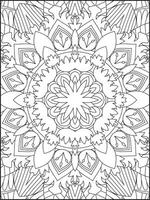Mandala Coloring Book For Adult. Mandala Coloring Pages. Mandala Coloring Book. Seamless vector pattern. Black and white linear drawing. coloring page for children and adults.