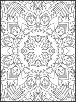 Mandala Coloring Book For Adult. Mandala Coloring Pages. Mandala Coloring Book. Seamless vector pattern. Black and white linear drawing. coloring page for children and adults.