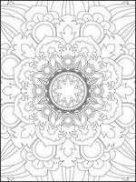Mandala Coloring Book For Adult. Mandala Coloring Pages. Mandala Coloring Book. Seamless vector pattern. Black and white linear drawing. coloring page for children and adults.