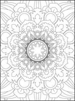 Mandala Coloring Book For Adult. Mandala Coloring Pages. Mandala Coloring Book. Seamless vector pattern. Black and white linear drawing. coloring page for children and adults.