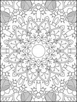 Mandala Coloring Book For Adult. Mandala Coloring Pages. Mandala Coloring Book. Seamless vector pattern. Black and white linear drawing. coloring page for children and adults.