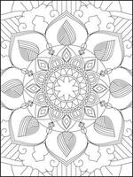 Mandala Coloring Book For Adult. Mandala Coloring Pages. Mandala Coloring Book. Seamless vector pattern. Black and white linear drawing. coloring page for children and adults.