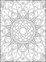 Mandala Coloring Book For Adult. Mandala Coloring Pages. Mandala Coloring Book. Seamless vector pattern. Black and white linear drawing. coloring page for children and adults.