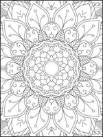 Mandala Coloring Book For Adult. Mandala Coloring Pages. Mandala Coloring Book. Seamless vector pattern. Black and white linear drawing. coloring page for children and adults.